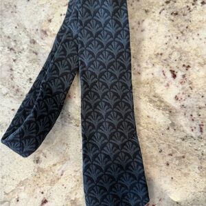 J. Crew Navy and Black Geometric Fan-Pattern Tie
